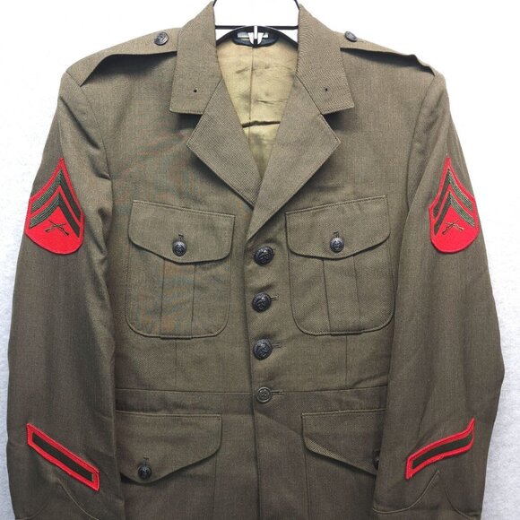 Crown Clothing USMC Corporal Alpha Green Service Jacket and Under Shirt 38R - Picture 3 of 16
